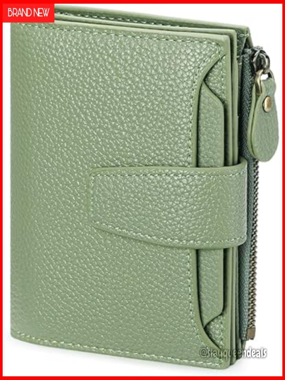 Leather Bifold RFID Blocking Wallet Compact Women's Purse Large Capacity